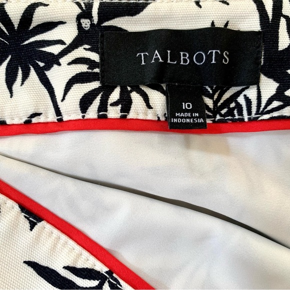 TALBOTS Tropical A-Line Cotton Skirt Black & White - Picture 3 of 8